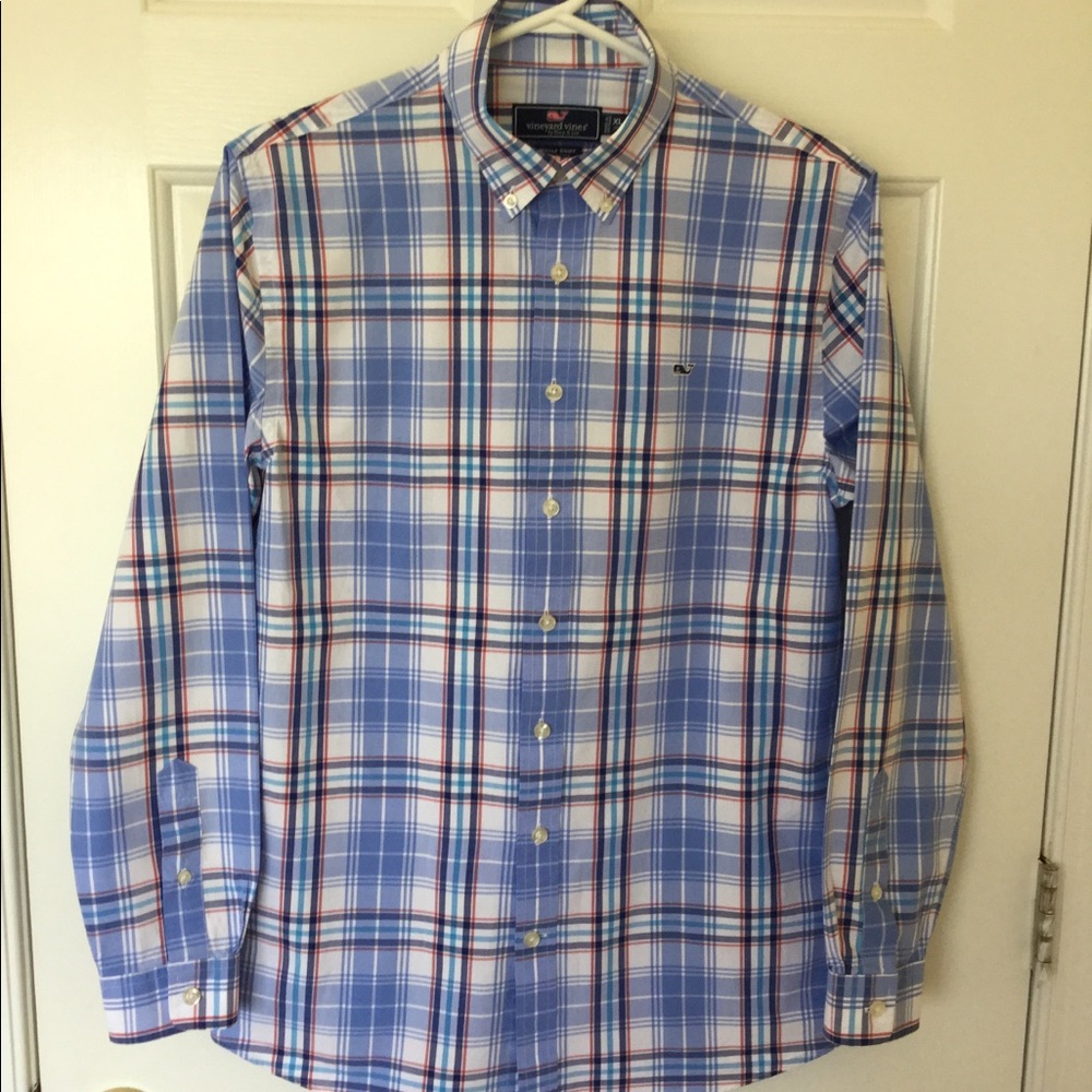 Vineyard Vines boy’s button down shirt.